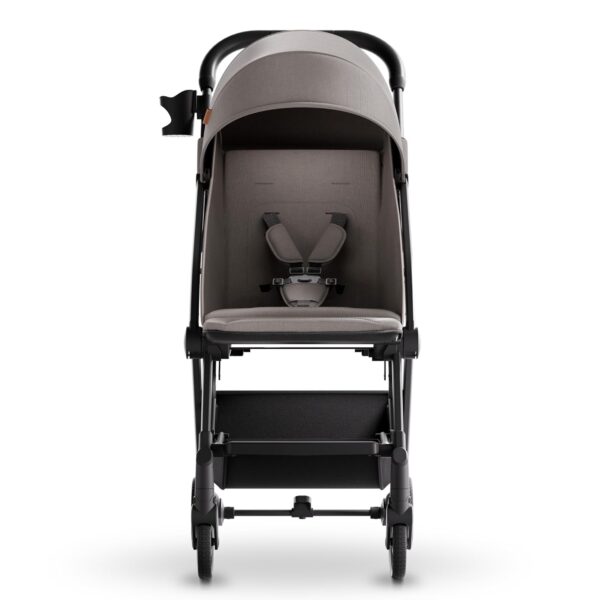 Mompush Lithe V2 Lightweight Stroller with Snack Tray, Ultra-Compact Fold & Airplane Ready Travel Stroller, Near Flat Recline Seat, Cup Holder, Raincover & Travelbag Included